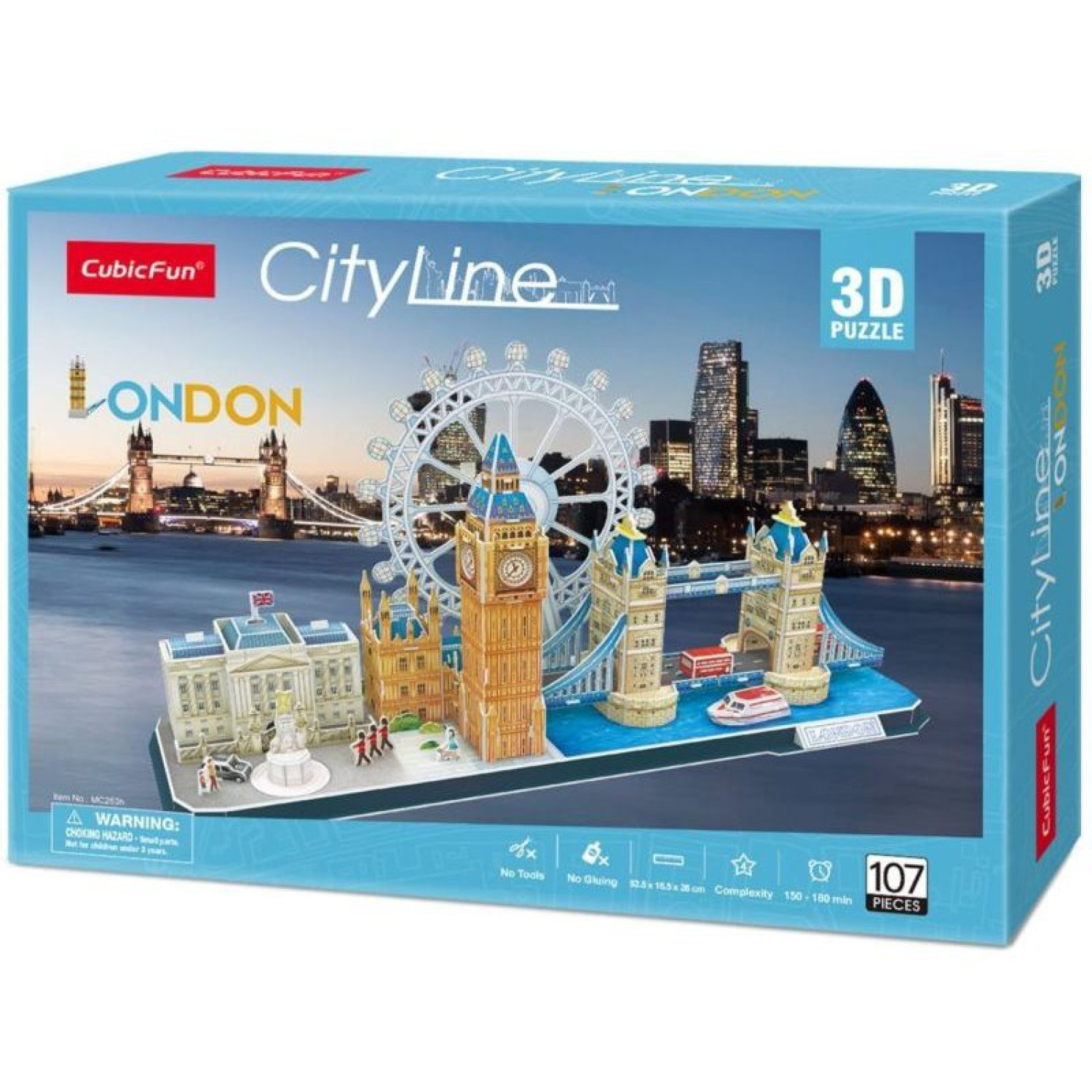 Пъзел Cubic Fun 3D City Line Лондон 107 елемента, MC253h