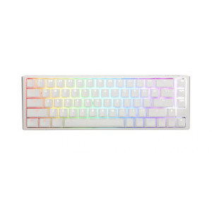 Геймърскa механична клавиатура Ducky One 3 Pure White SF 65, Hotswap Cherry Mx Clear, RGB, PBT Keycaps