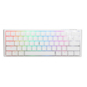 Геймърскa механична клавиатура Ducky One 3 Pure White Mini 60, Hotswap Cherry Mx Clear, RGB, PBT Keycaps