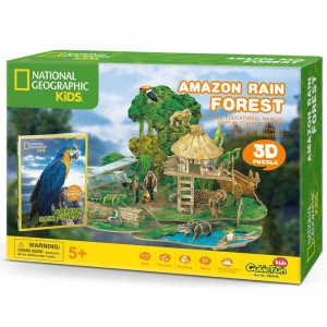 Пъзел Cubic Fun 3D National Geographic Kids Амазонска Дъждовна Гора 67 елемента, DS0979h