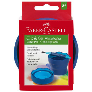 Сгъваема чаша за рисуване Faber-castell, синя