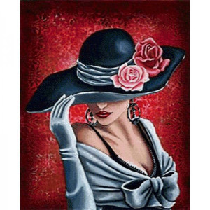 Диамантен гоблен Жена с червена шапка, 30х40 см., DP22802111