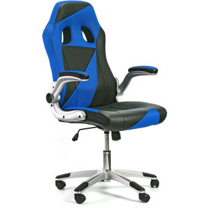 Геймърски стол Form, еко кожа, черно и синьо