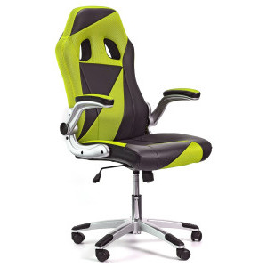 Геймърски стол Form, еко кожа, черно и зелено