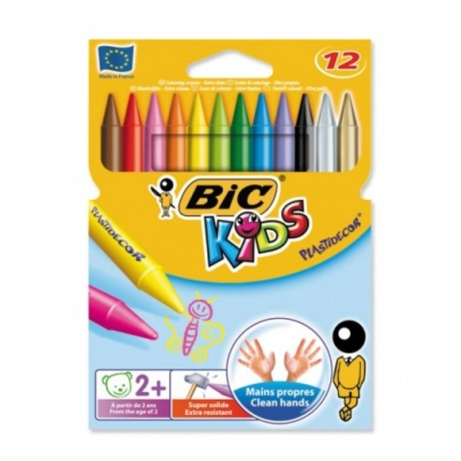 Пастели BIC Kids Plastidecor, 12 цвята