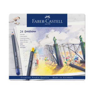 Faber-Castell Цветни моливи Goldfaber, в метална кутия