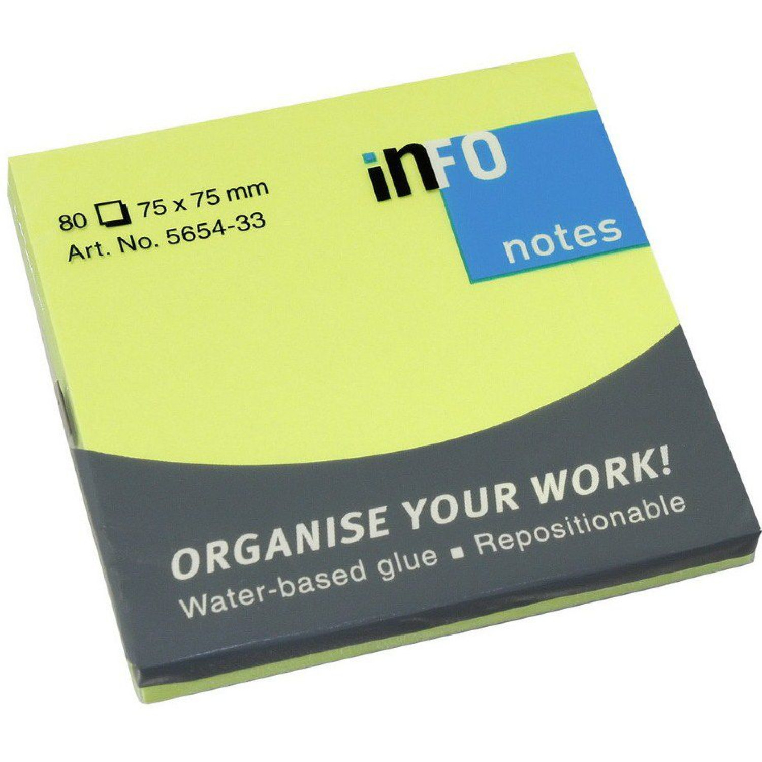 Самозалепващи листчета Info notes 75х75 мм, пастелно зелено