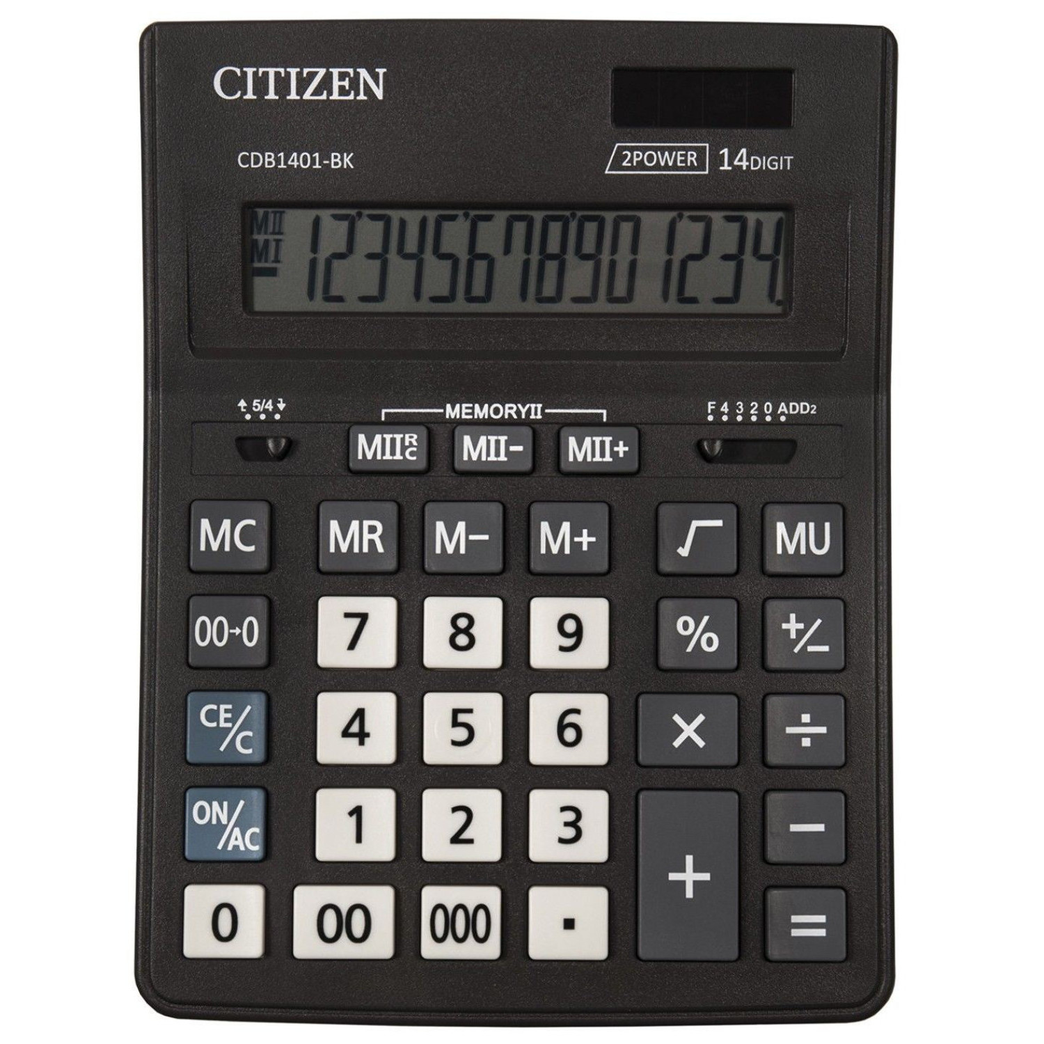 Калкулатор Citizen CDB 1401-BK, настолен, 14 разряда