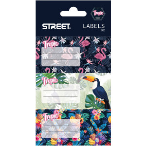 Етикети за тетрадки Street Tropic, 9 броя, 63187