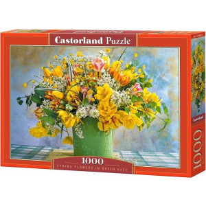 Пъзел Castorland Пролетни цветя в зелена ваза, 1000 елемента, C-104567-2