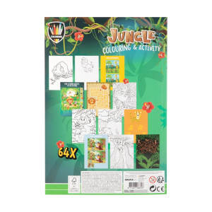 Grafix Книжка за оцветяване и дейности Джунгла, А4, 64 страници