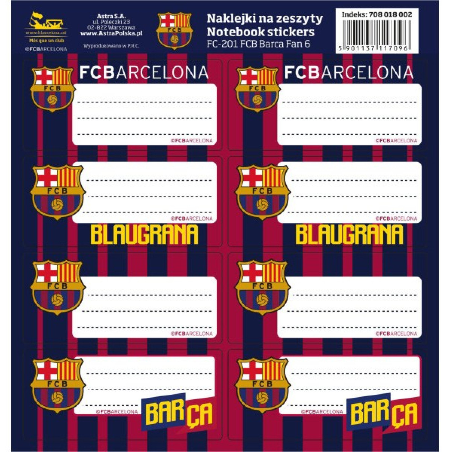 Етикети за тетрадки Barcelona