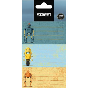Етикети за тетрадки Street Robots, 9 броя