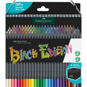 Цветни моливи Faber-Castell Black Edition, 100 цвята
