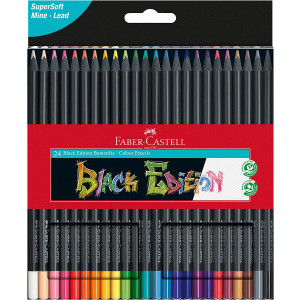 Цветни моливи Faber-Castell Black Edition, 24 цвята